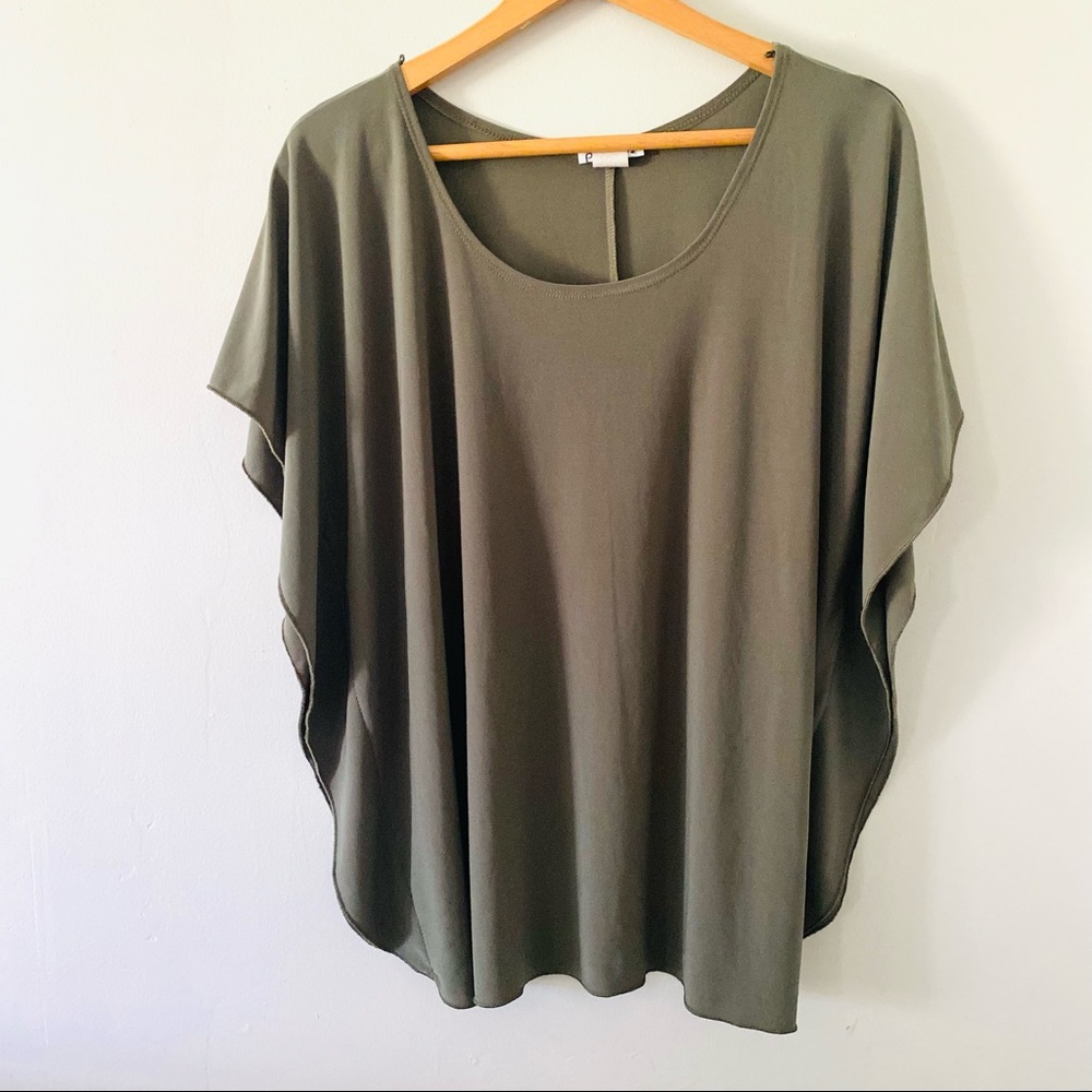 Promises Green Butterfly Sleeve Top Sz 1X